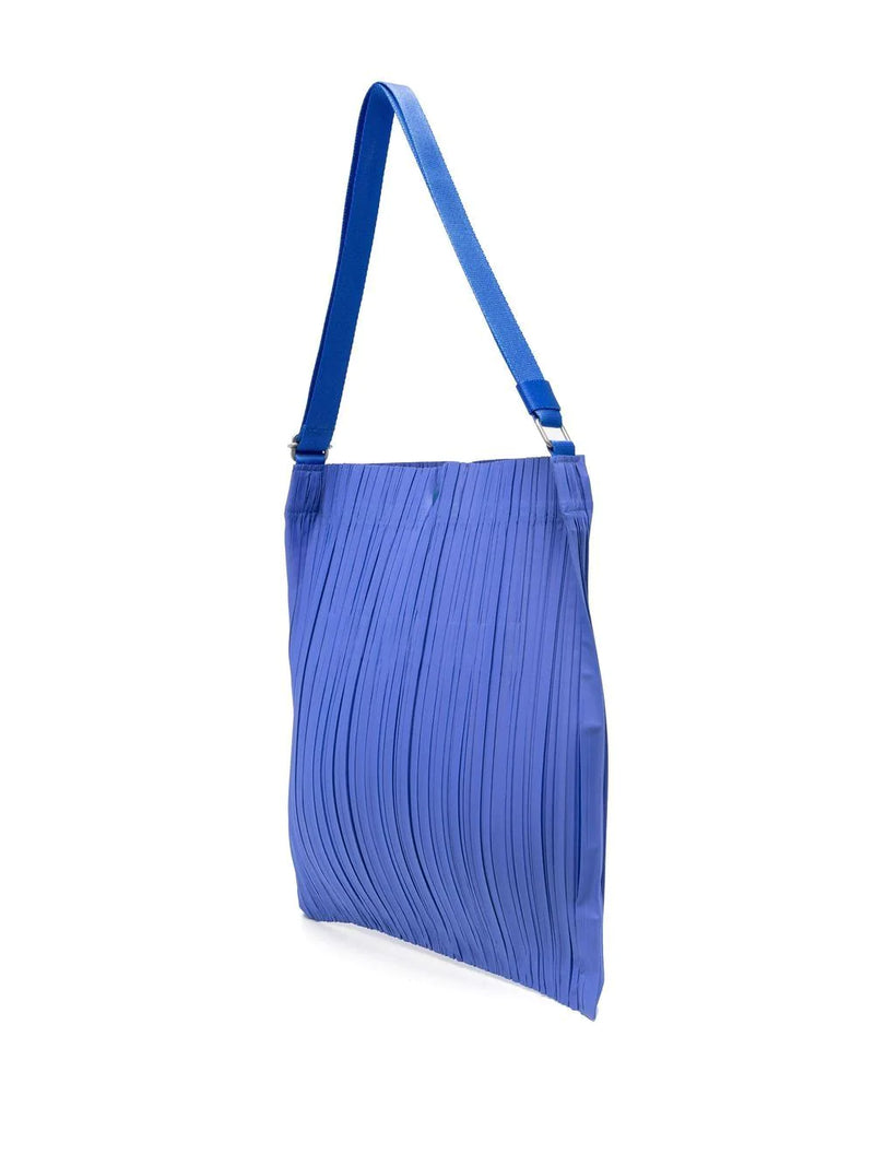 Pleats Please Issey Miyake Pleated Pouch Bag in Blue