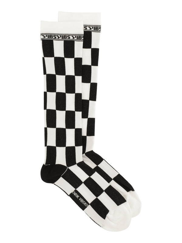 Porcelain Chess Socks Femme - Black and White Chess