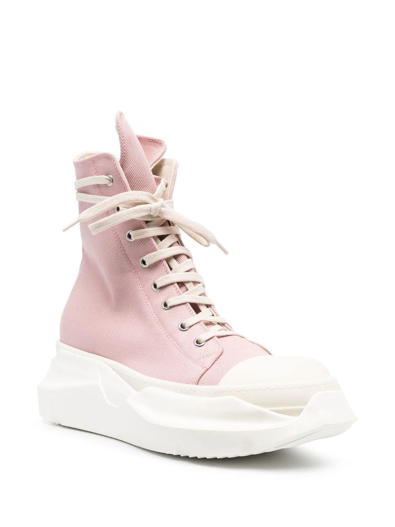 Rick Owens DRKSHDW | Abstract High Sneakers in Faded Pink