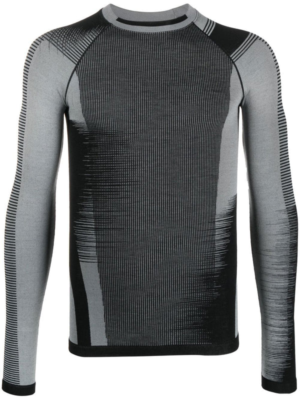 Y-3 long sleeve track blouse - Long Sleeve Base Top in black/vista grey