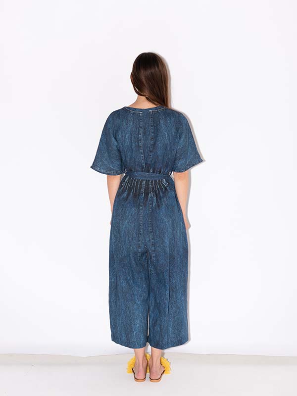 Overalls - Panel Fake Jeans Print-Y
