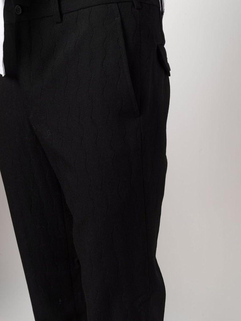 Straight Leg Pattern Trouser - Black