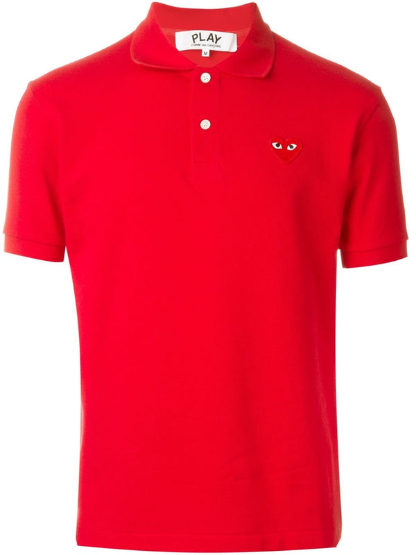 Mens Polo Shirt Red Heart - Red