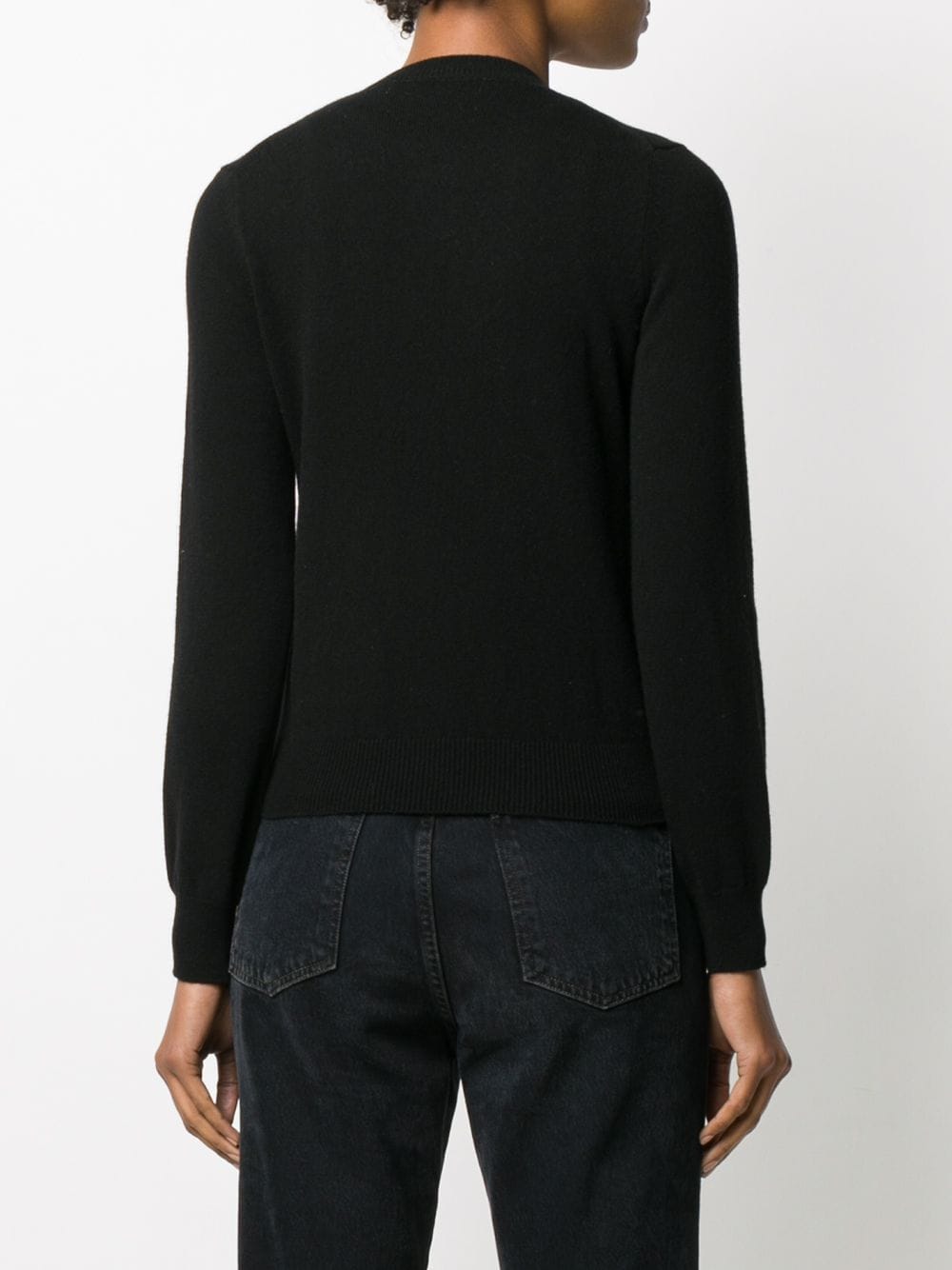 Womens Wool Cardigan Gold Heart - Black-[-Comme des Garçons Play-4
