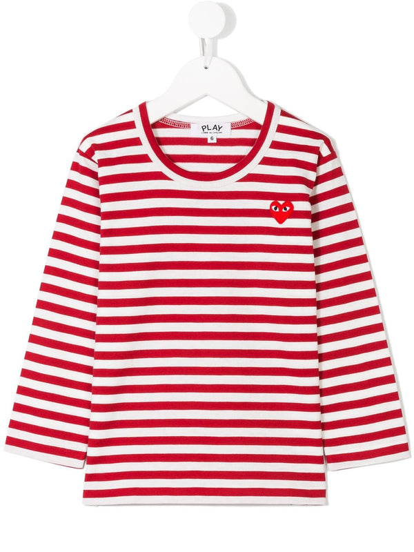 Kids Striped Play Tee - Red