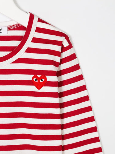 Kids Striped Play Tee - Red-[-Comme des Garçons Play KIDS-3