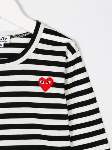 Kids Striped Play Tee - Black-[-Comme des Garçons Play KIDS-3
