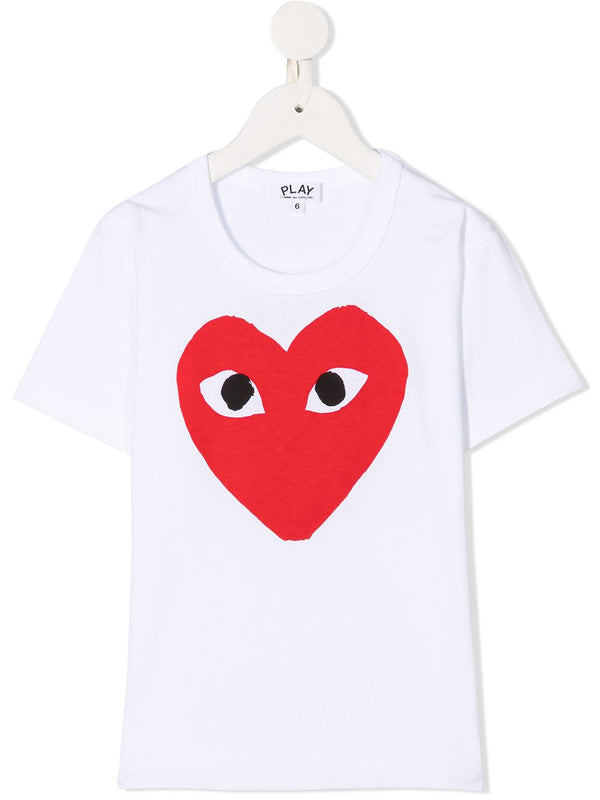 Kids Tee Graphic Red Heart - White