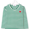 Kids Striped Play Tee - Green-[-Comme des Garçons Play KIDS-1