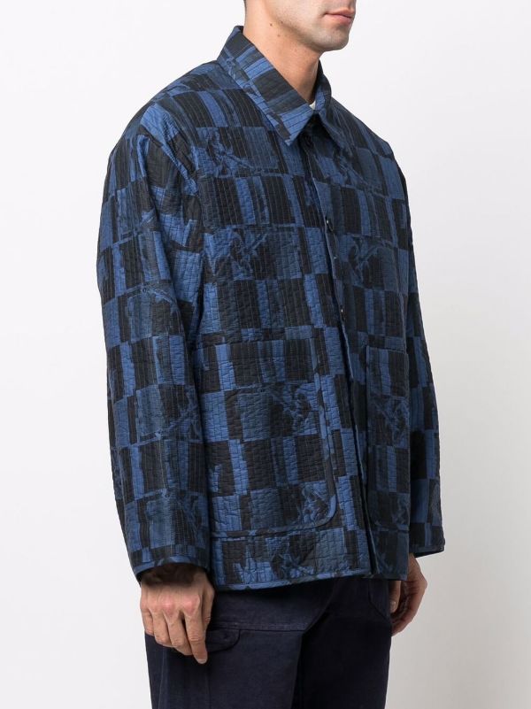 Wheel Quilt Jacket - Blue and Black