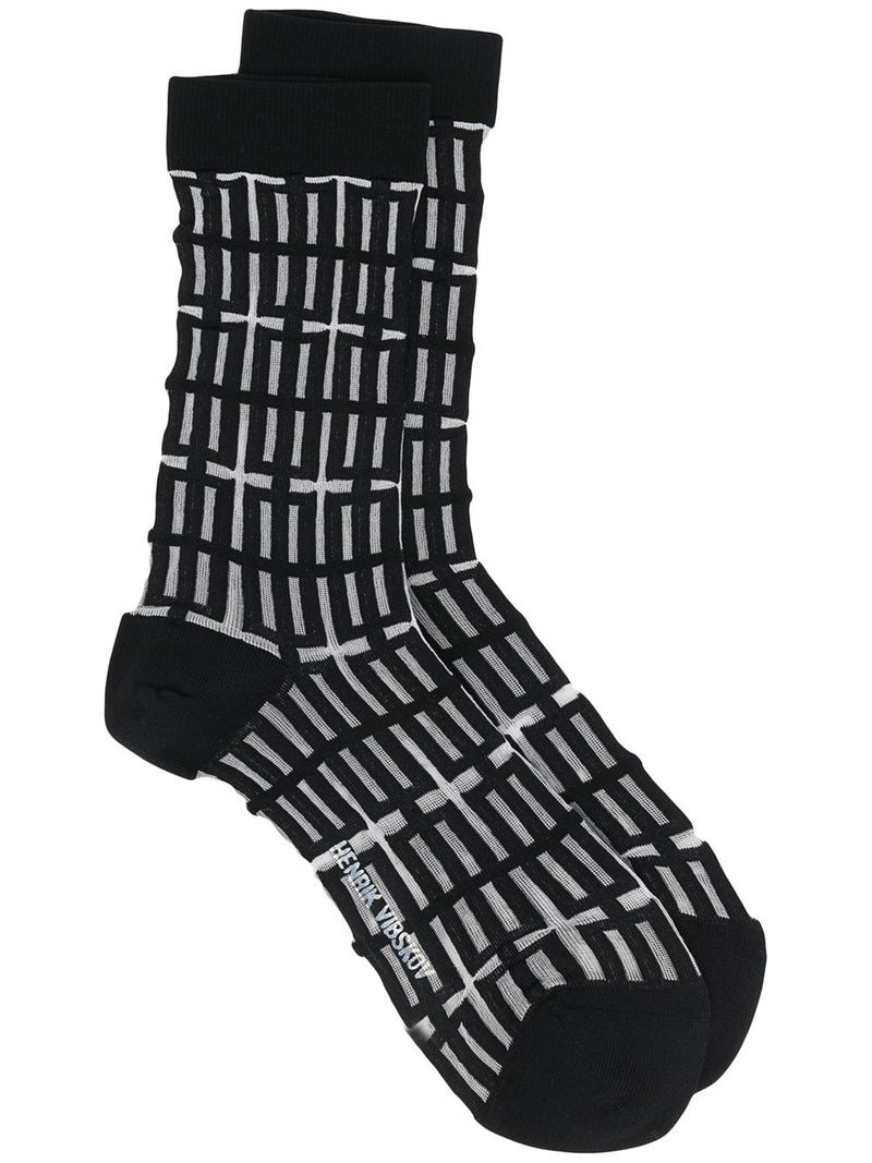 Window Time Socks Femme - Dark Grid