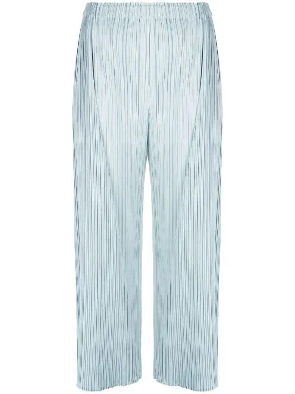 Wide Folded Trousers - Graish Blue
