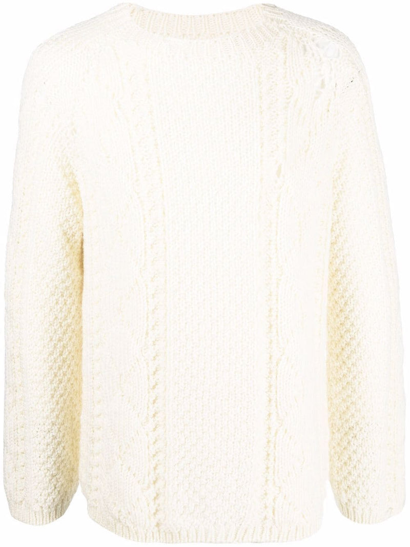 Distressed Cable Knit - Off White