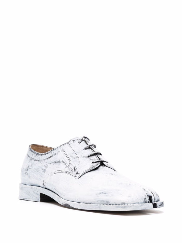 Mens Painted Tabi Lace Up - Black/Glossy White