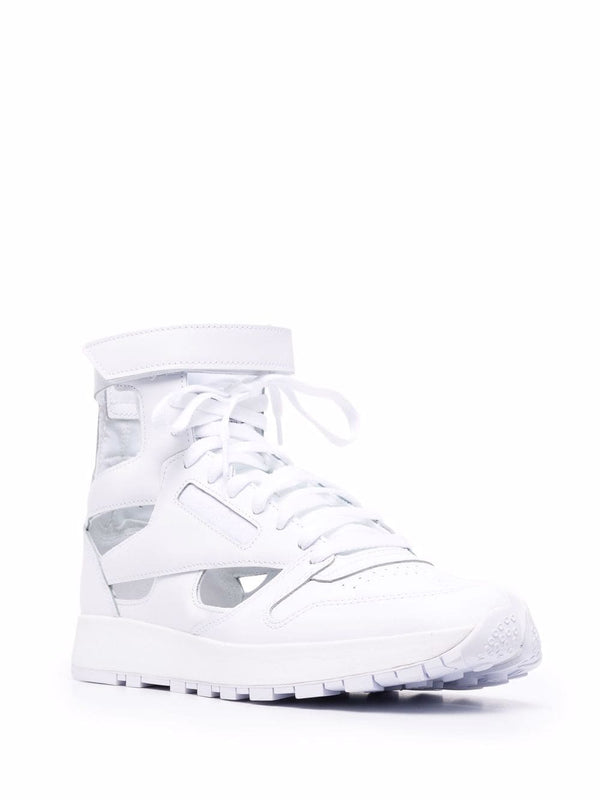 Mens Gladiator High Top Tabi Sneakers - White