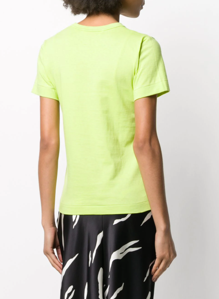 Womens Short Sleeve Tee Red Heart - Lime-[-Comme des Garçons Play-4