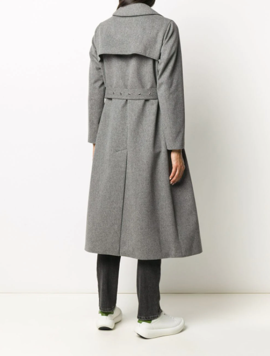 Double-Breasted Wool Coat - Grey